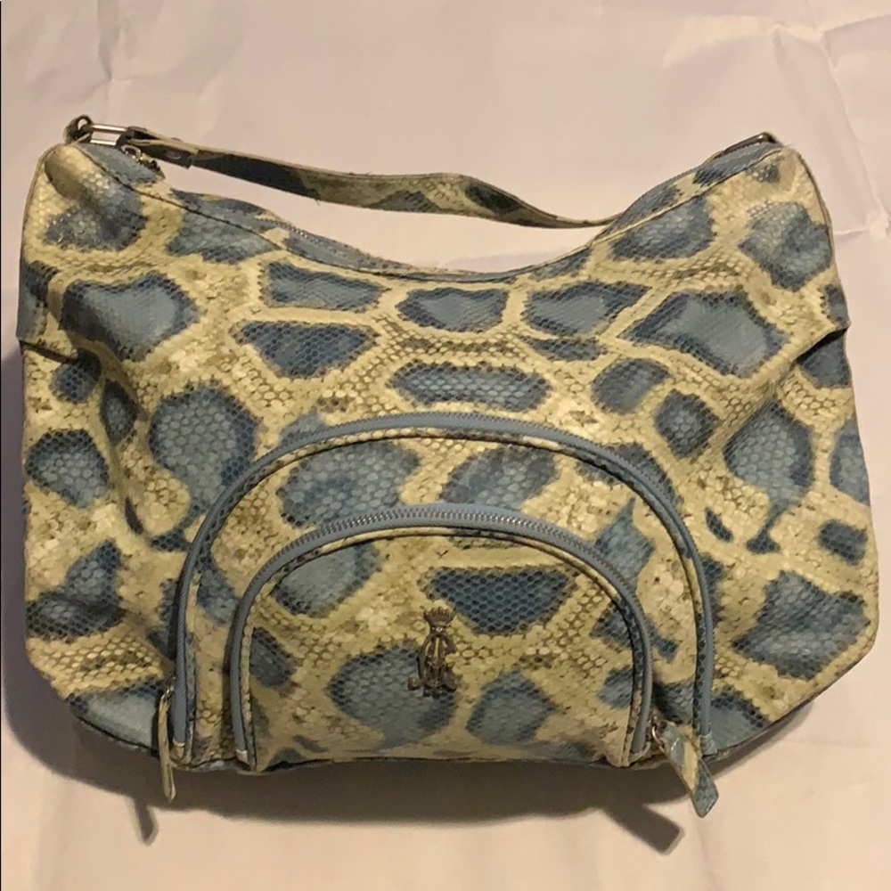 Christian Audigier Holly Snake Hobo Bag - Blue